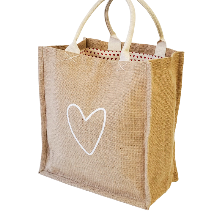 Jute Market Tall Bag, Love