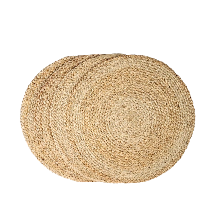 Handmade Natural Round Placemats, Set of 4