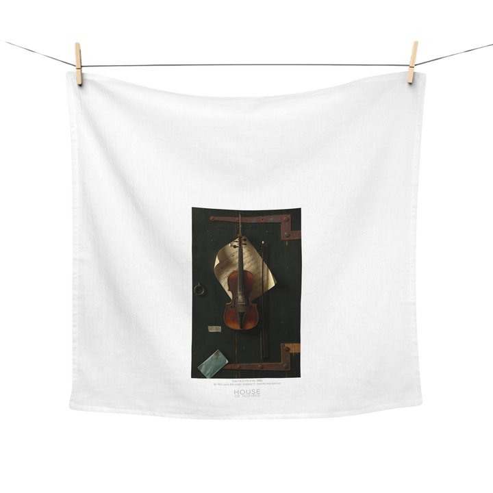 Kitchen Tea Towel, The Old Violin by William Michael Harnett