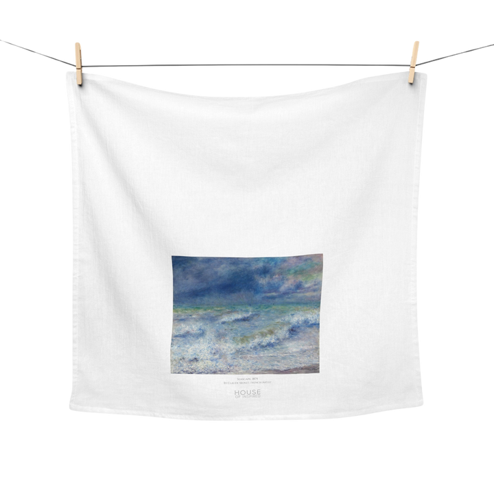 Kitchen Tea Towel, Seascape by Claude Monet