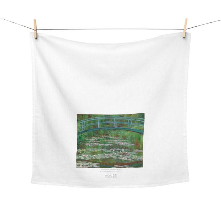 Kitchen Tea Towel, The Japanese Footbridge by Claude Monet