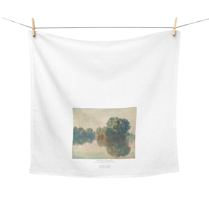 Kitchen Tea Towel, The Seine at Giverny by Claude Monet