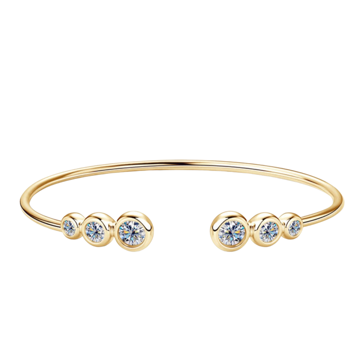 Moissanite Round Cut 1.8 Carat Bracelet, Plated Silver 925