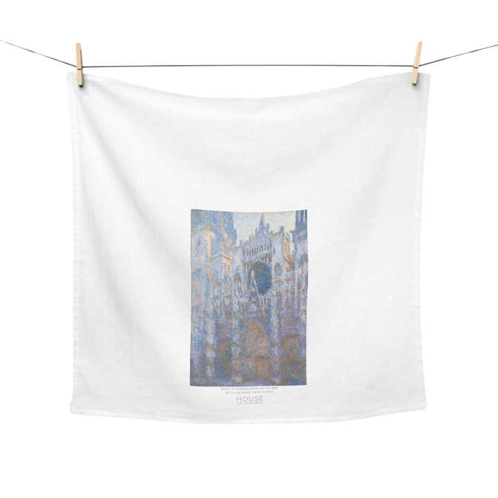 Kitchen Tea Towel, Rouen Cathedral, West Façade by Claude Monet