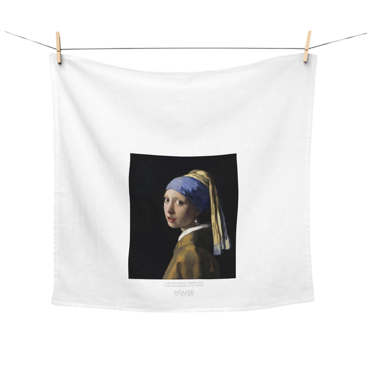 Kitchen Tea Towel, Girl with a Pearl Earring by Johannes Vermeer