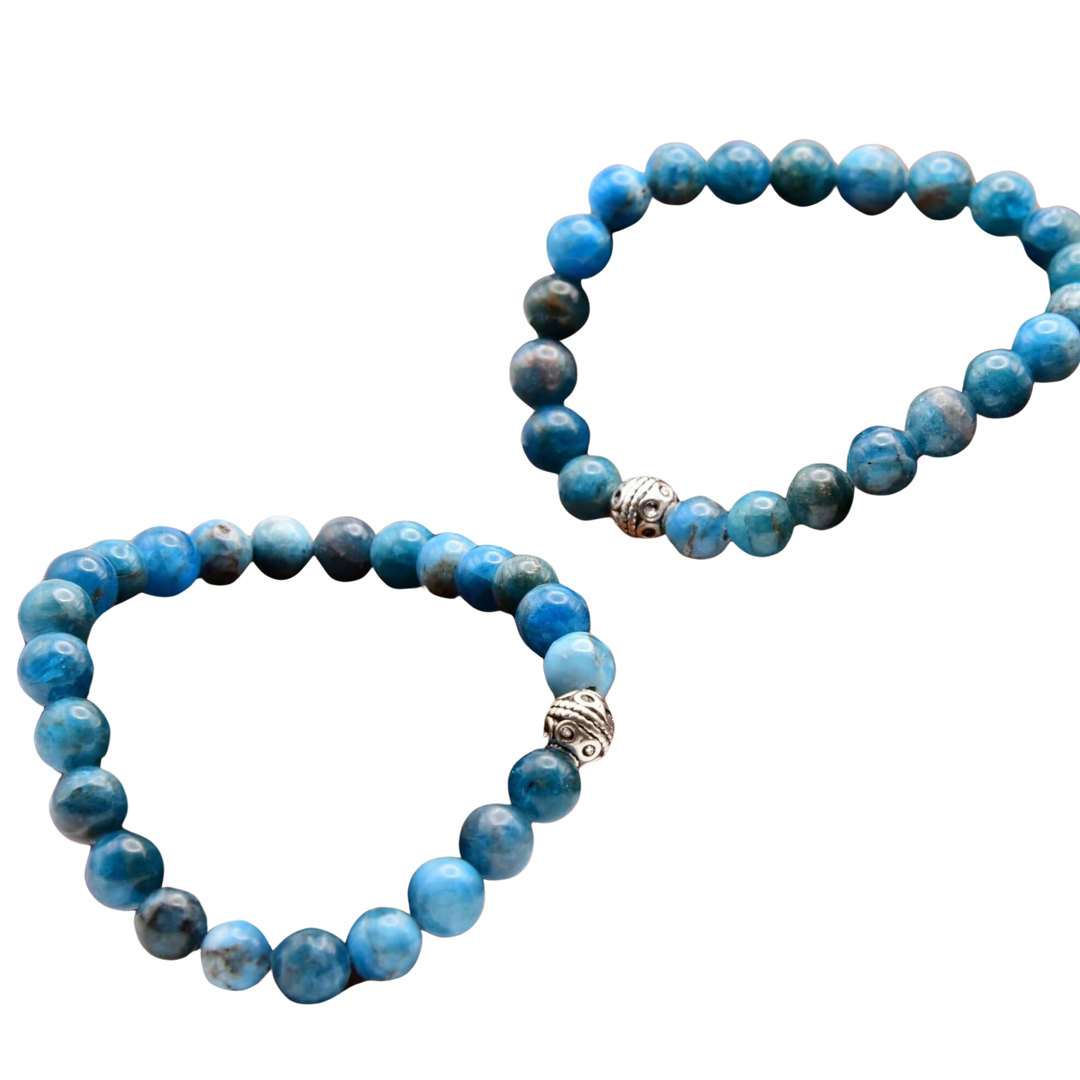 Stone Beads Elastic Bracelet, Apatite