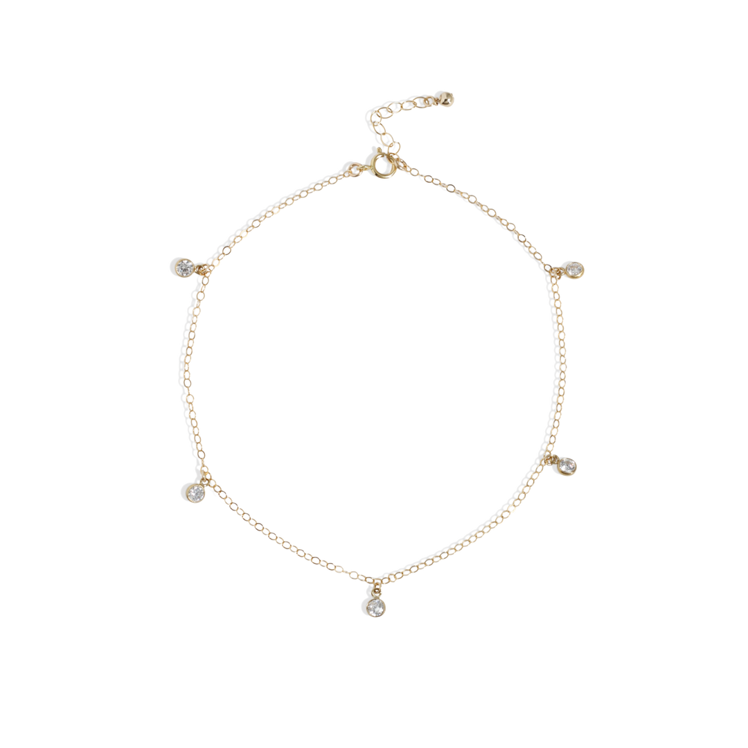 Ankle Bracelet, Drops of Sparkle