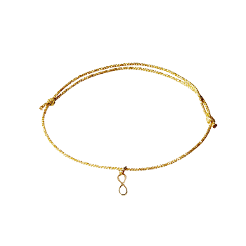 Gold-Threaded Bracelet, 14K Gold Infinity Charm