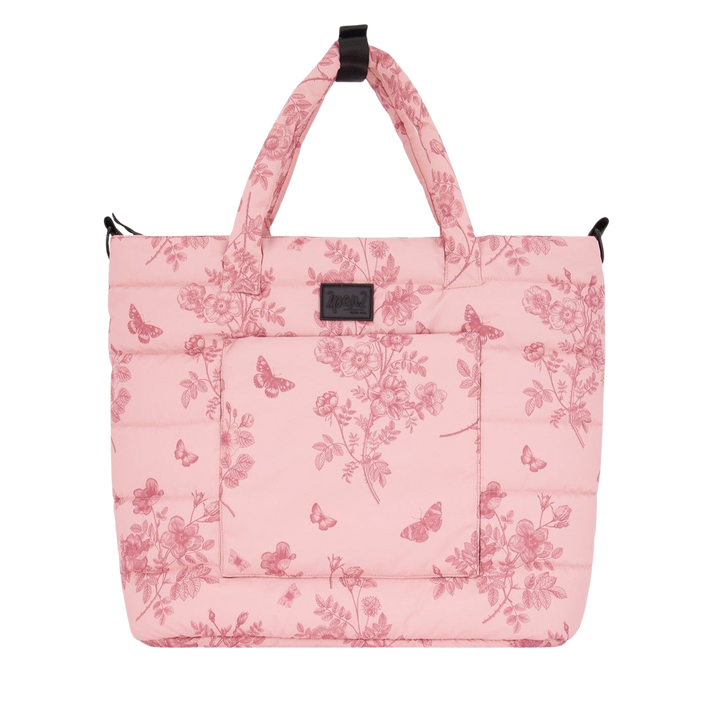 Pink Changing Tote, Flowers & Butterflies