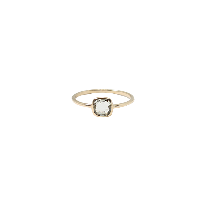 Solitaire Ring, Green Amethyst