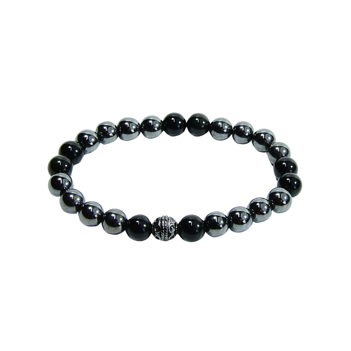 Wristband, Hematite and Black Obsidian