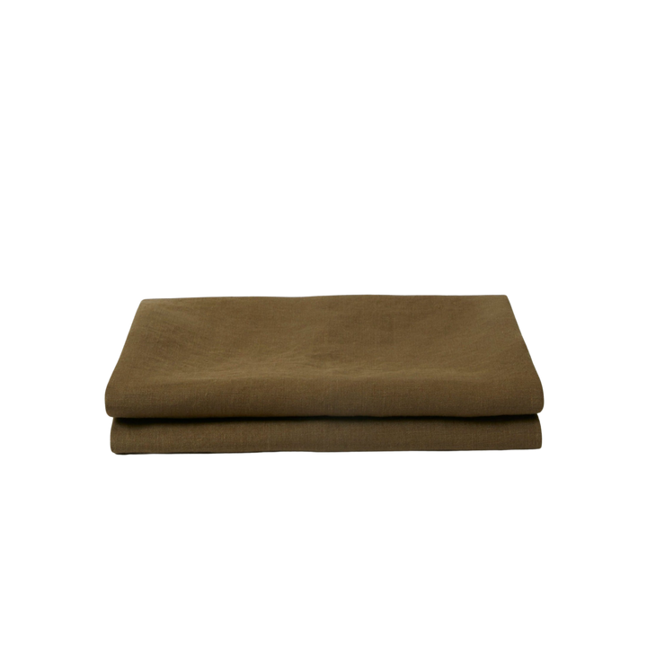 Linen Fitted Sheet, Moss