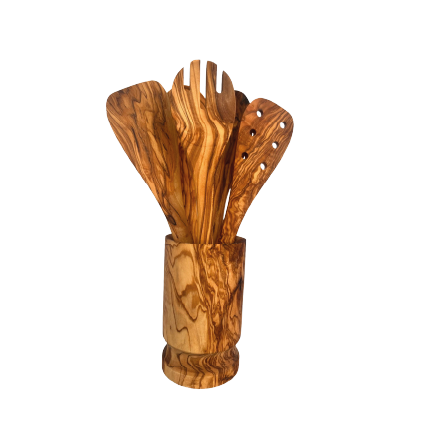 Kitchen Servers 6 Piece Set, Olive Wood