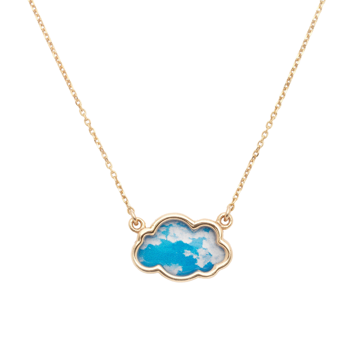 Kids Cloud Necklace, 18K Rose Gold Plated Silver