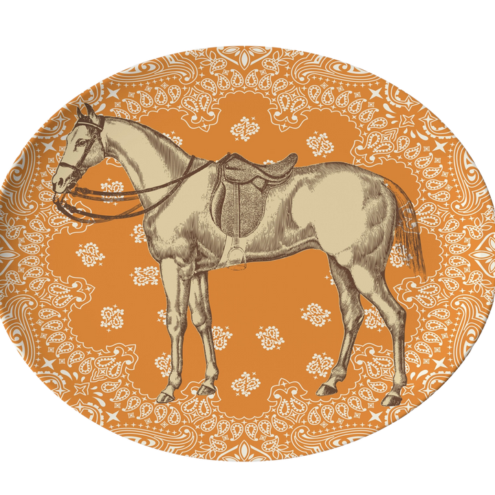 Melamine Oval Tray, Horse