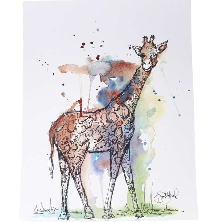 11"x14" Art Print, Giraffe (Frame Not Included)