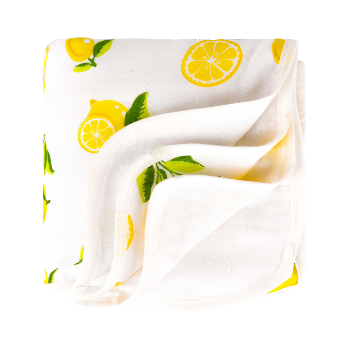 Kids & Baby Bamboo Blend Muslin Blanket, Lemons