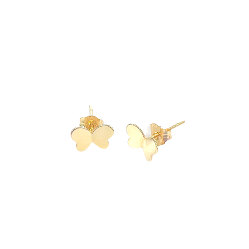 Gold Stud Earrings, Butterfly