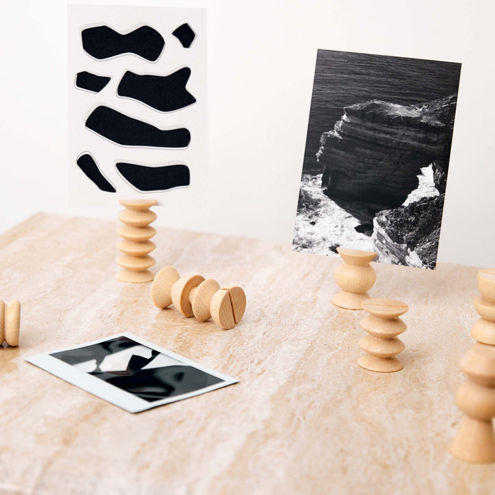Totem Pole Inspired Wooden Picture Stands, Set of 10 Tall & Short