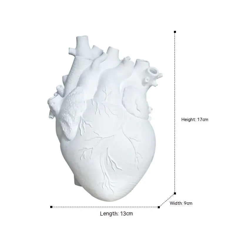 Realistic Resin Heart Vase, Variety of Sizes