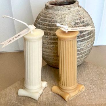 Handcrafted Roman Column Pillar Candle, Choice of Color