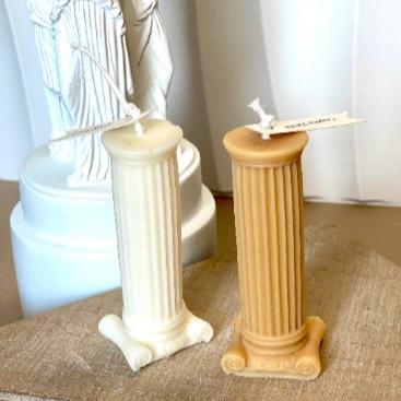 Handcrafted Roman Column Pillar Candle, Choice of Color