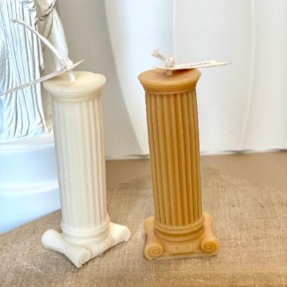 Handcrafted Roman Column Pillar Candle, Choice of Color