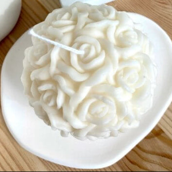 Handmade Rose Blossoms Scented Candle, Pink or Ivory