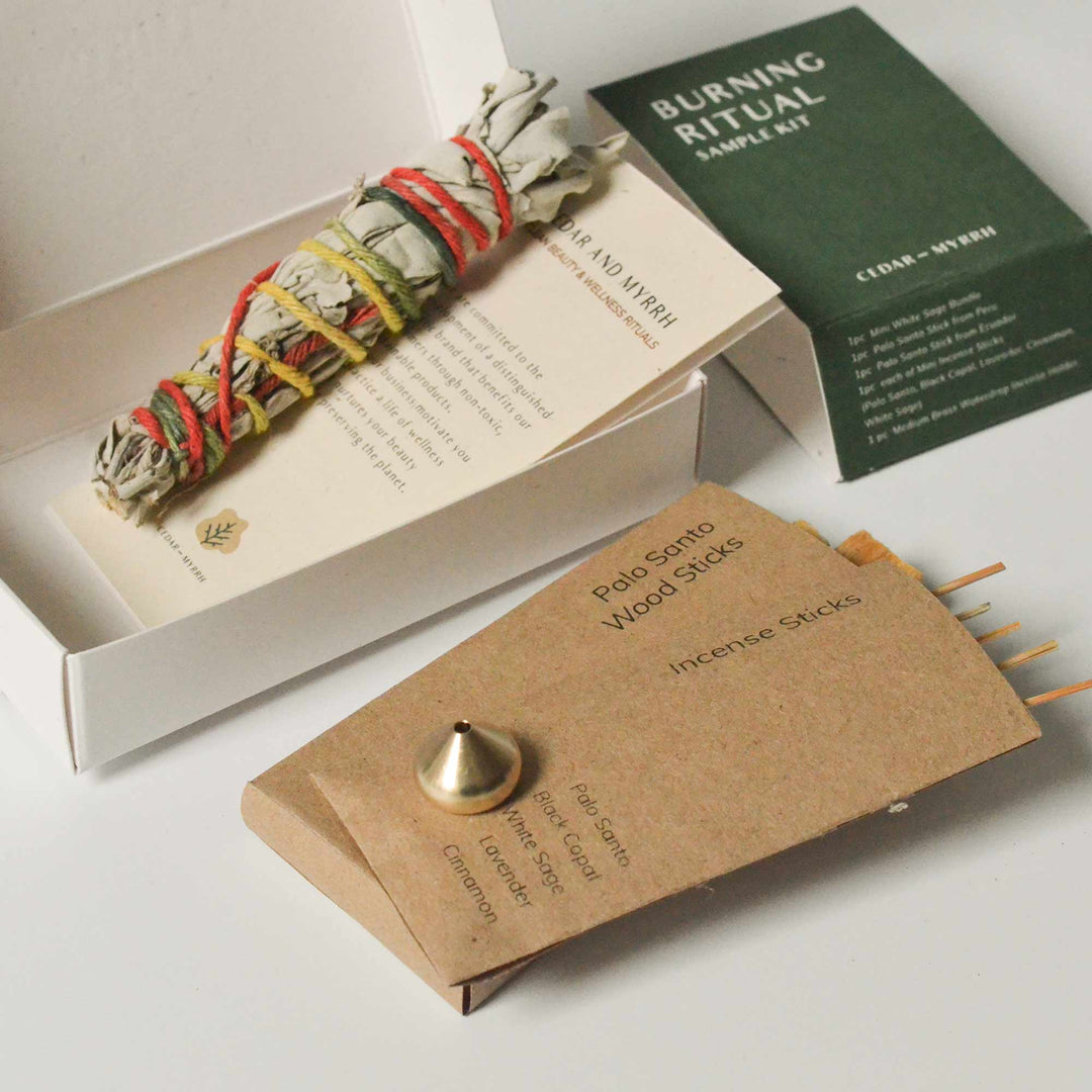 Handcrafted Sacred Burning Kit, Incense, Palo Santo & Sage