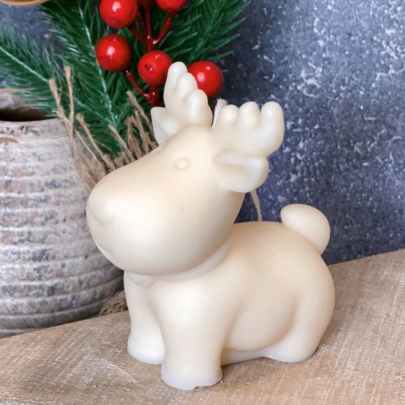 Handmade Soy Scented Candle, Christmas Reindeer