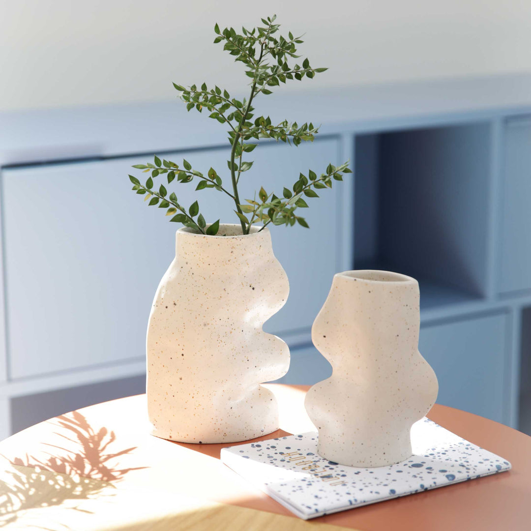 Handmade Portuguese Ceramic Vase, Large & White