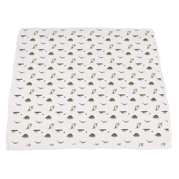 Kids & Baby Cotton Muslin Blanket, Dinos & Tropics