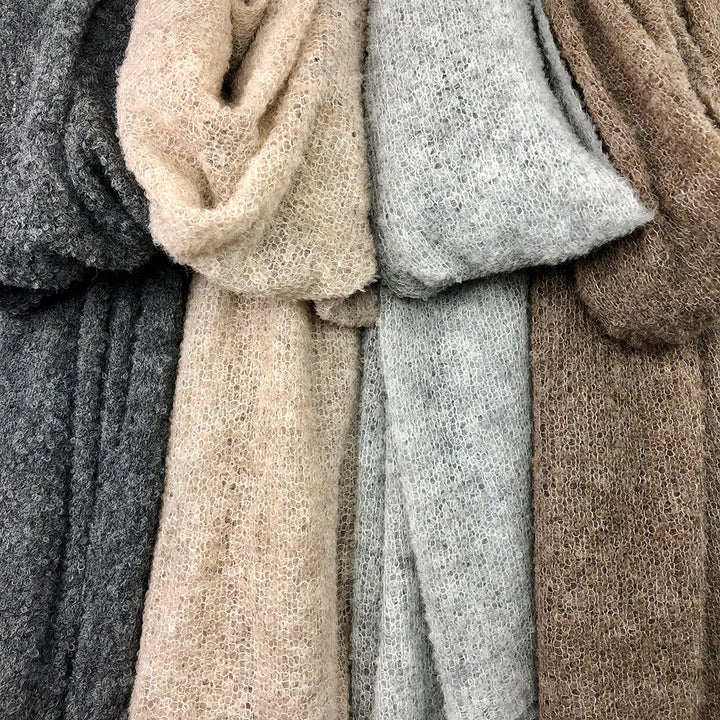 Plush Alpaca Scarf, Gray