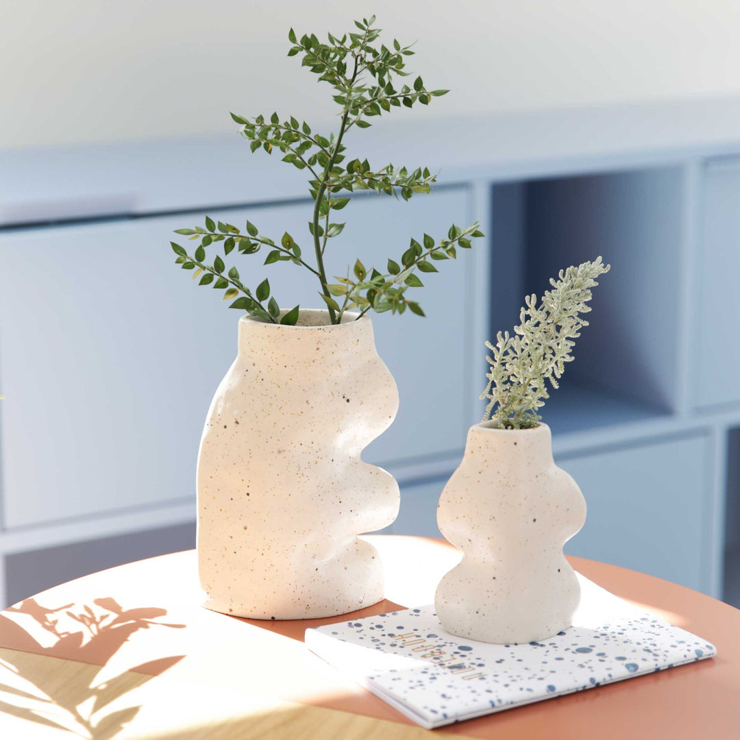 Handmade Portuguese Ceramic Vase, Small & White