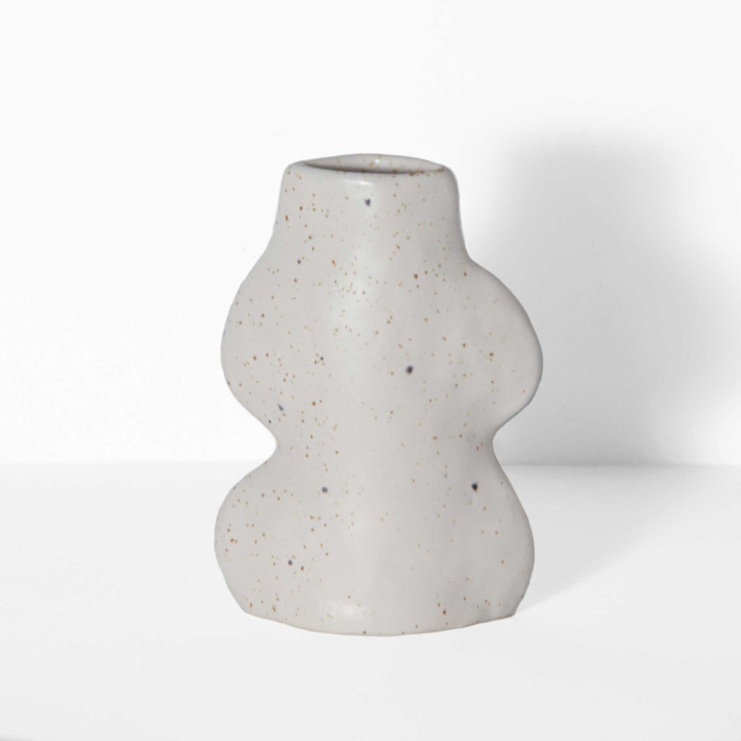 Handmade Portuguese Ceramic Vase, Small & White