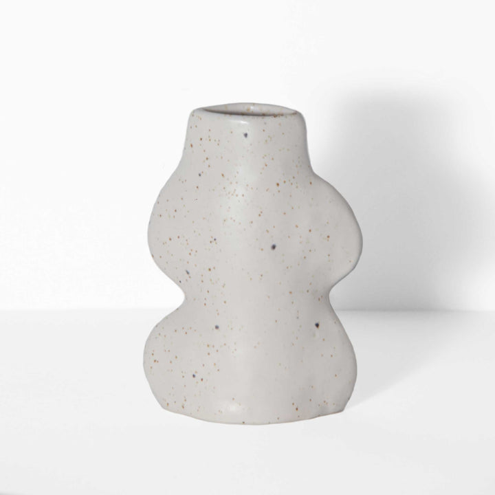 Handmade Portuguese Ceramic Vase, Small & White