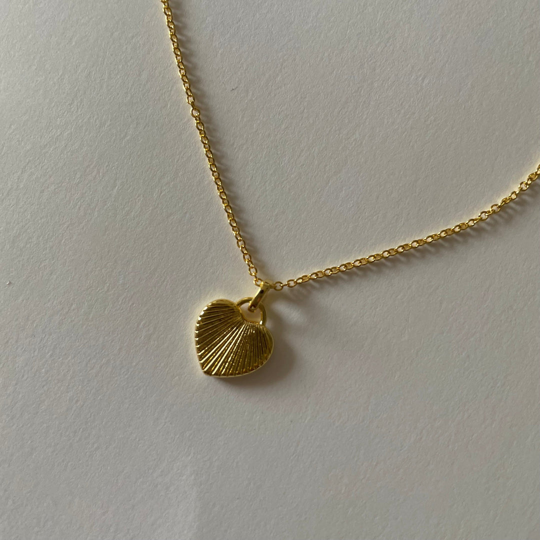 Heart Rays Necklace, Gold