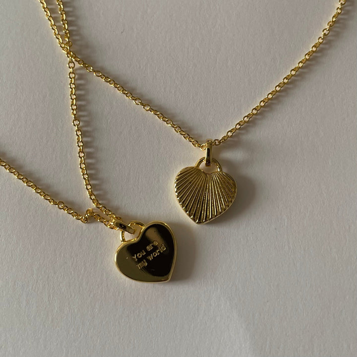 Heart Rays Necklace, Gold