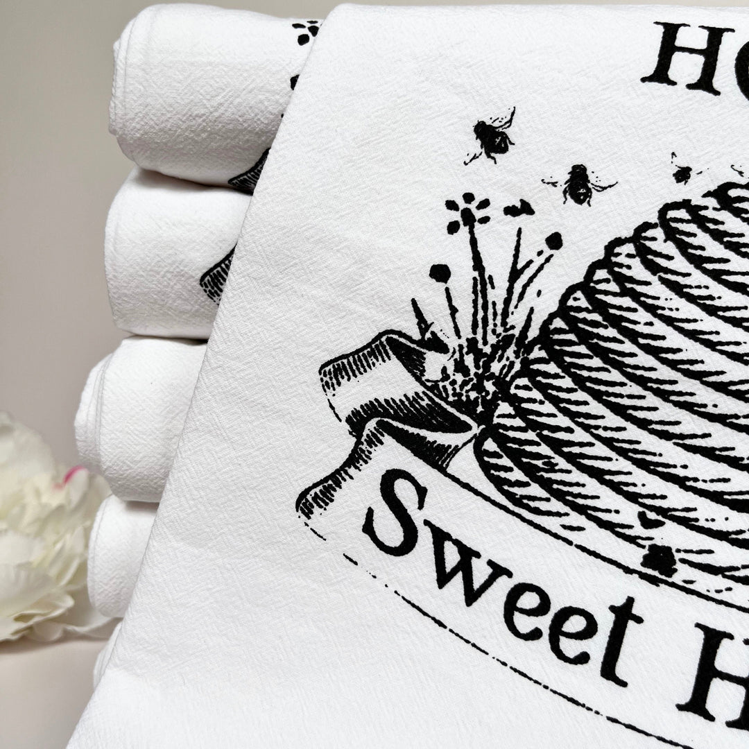 Square Cotton Kitchen Towel, Home Sweet Home