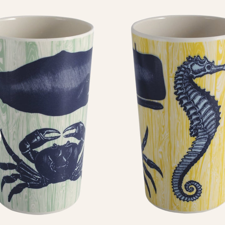 Tumblers Set of 4, Sea Life Motifs