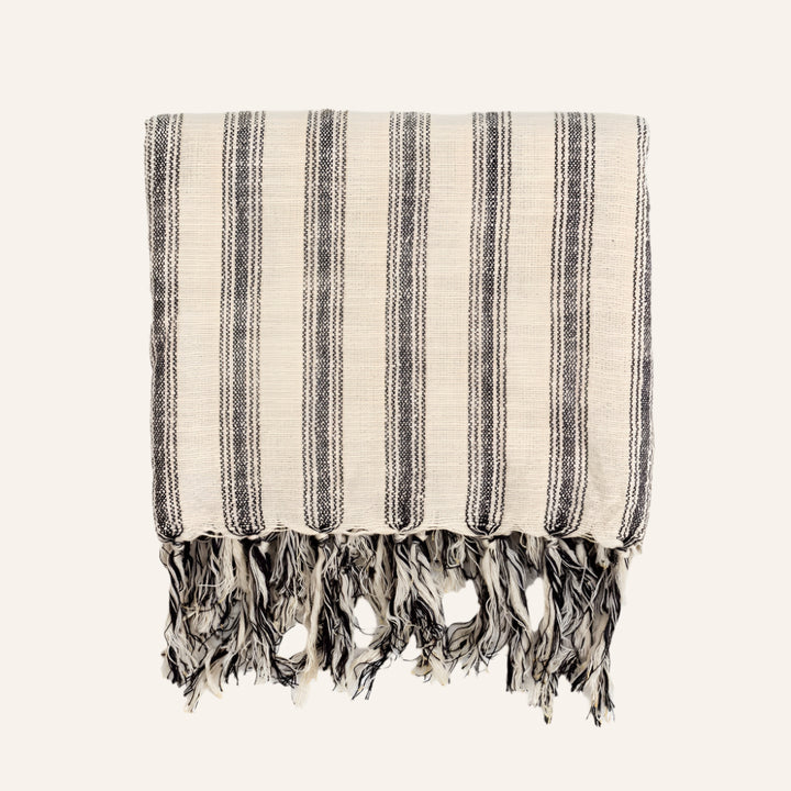 Cotton-Linen Bath/Beach Towel, Stripes