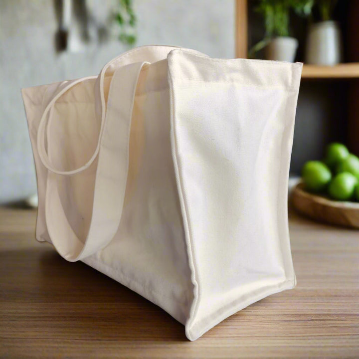 Canvas Shopping Tote Bag, 6 Internal Sleeves
