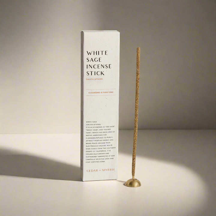 Hand-Rolled Set of 7 Incense Sticks, White Sage