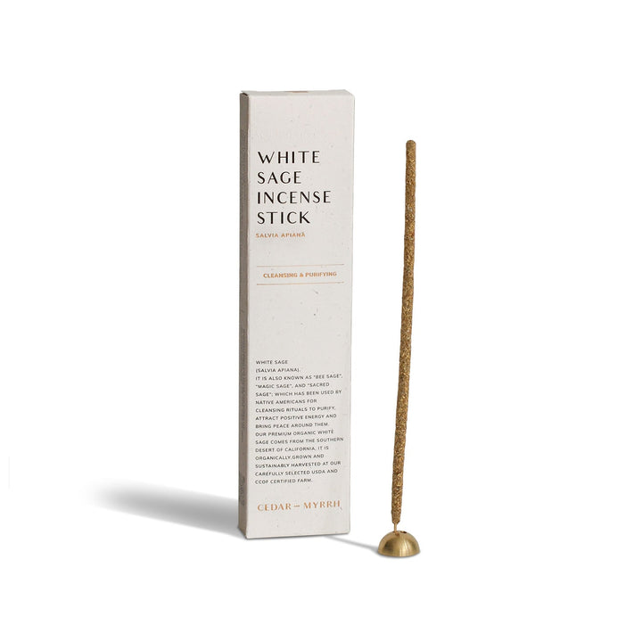 Hand-Rolled Set of 7 Incense Sticks, White Sage
