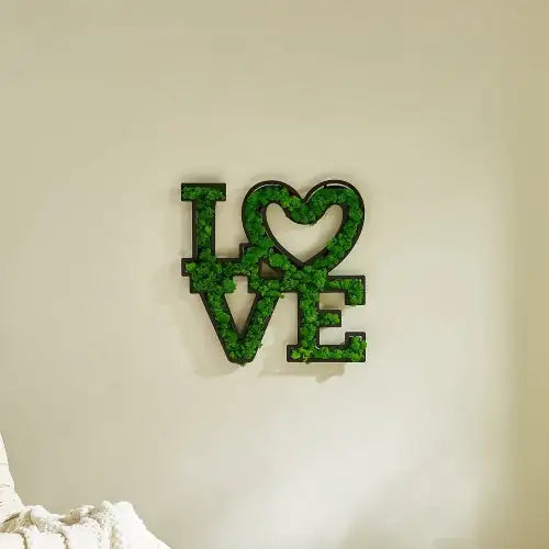 Moss Word Wall Art, Love