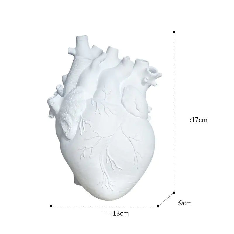 Realistic Resin Heart Vase, Variety of Sizes