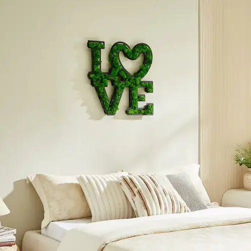 Moss Word Wall Art, Love